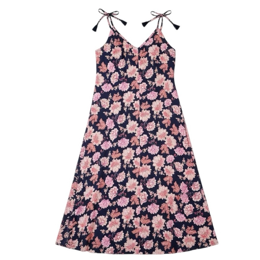 Old Navy NEW Tie-Shoulder Floral All-Day Maxi Swing Dress Blue Pink Orange XL